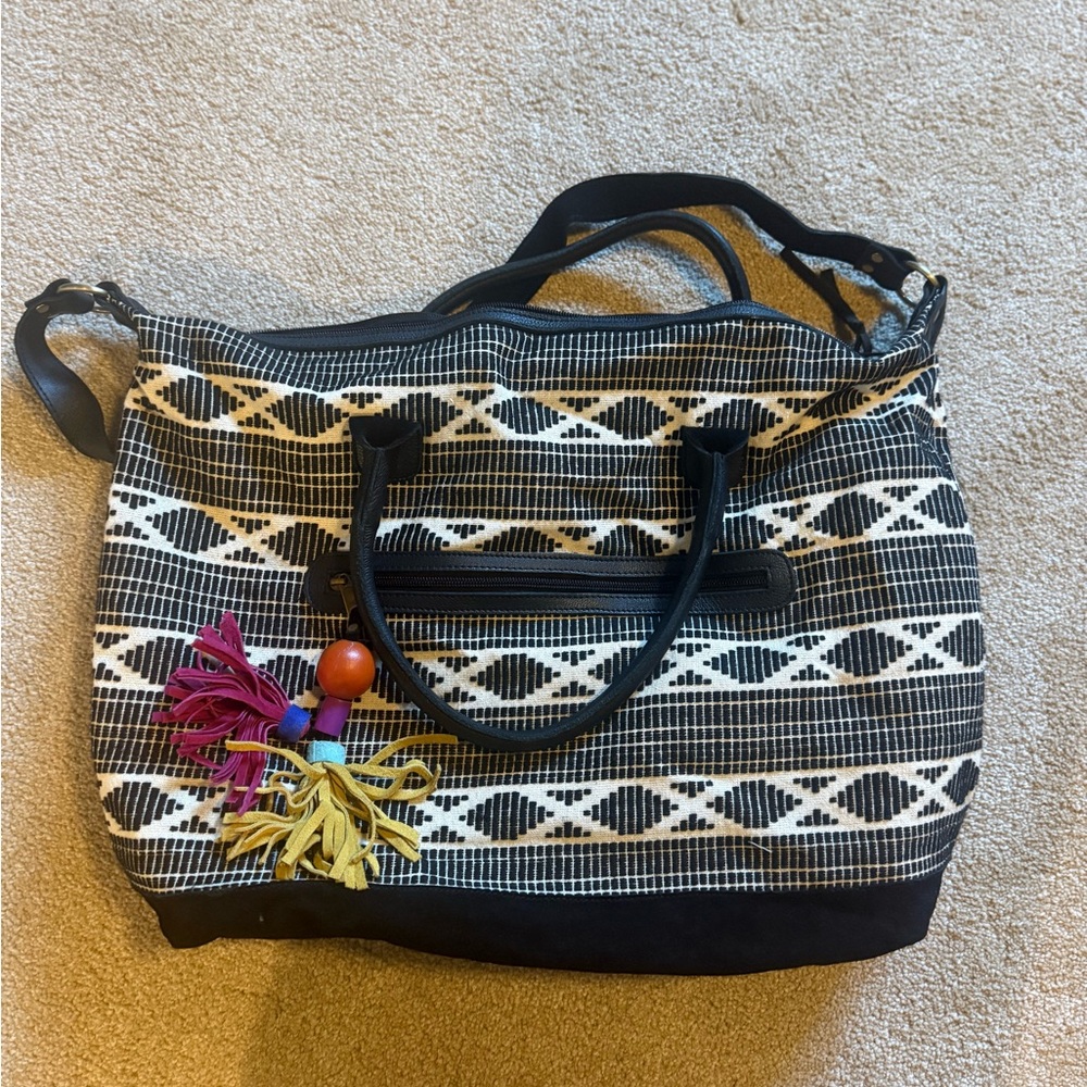 Black and White Patterned Tote Bag